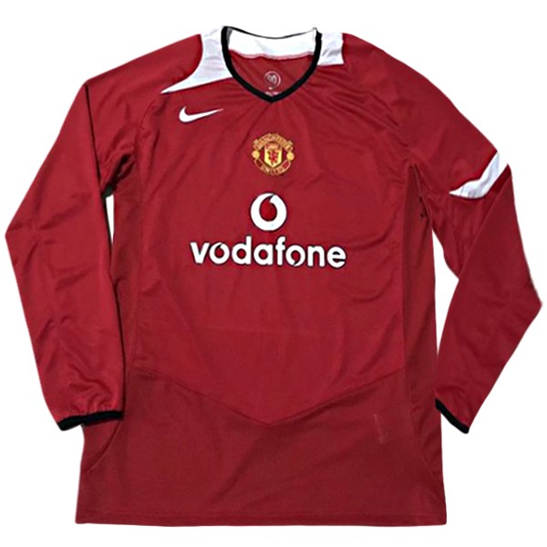 Camiseta Manchester United Replica Primera Ropa ML Retro 2005/06 Rojo